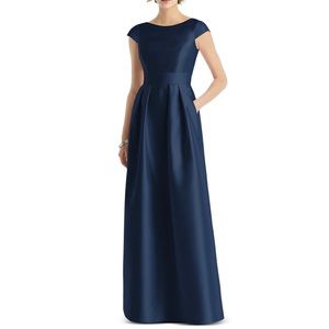Alfred Sung formal navy dress
